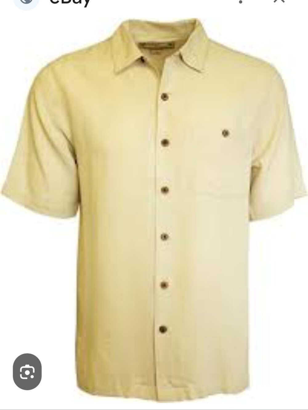 Mens 100% Silk Button Up Camp Shirt Yellow Size XLARGE Tropical Beach HAWAIIAN